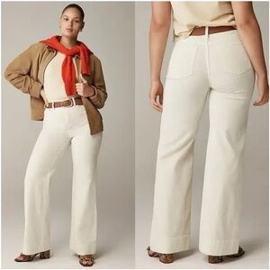 J CREW Wide-leg corduroy trouser in Ivory